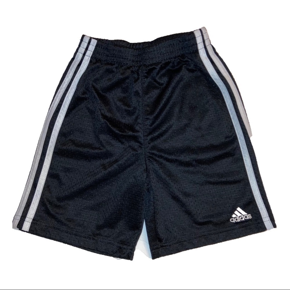 Adidas Black Mesh White Stripe Athletic Shorts 5